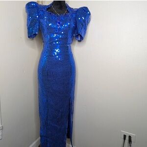 Vintage Blue Sequin Dress